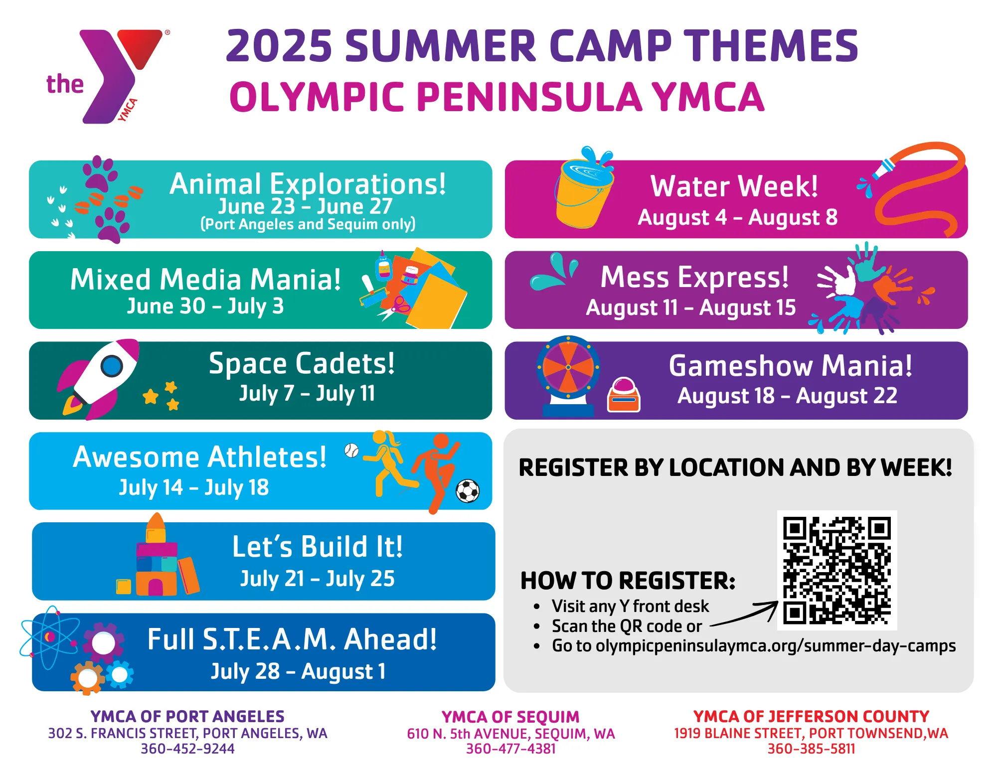 Graphic image of summer camp themes