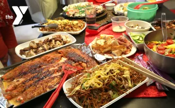 image of potluck food from different cultures