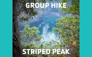 Photo of a lake from the view at Striped Peak
